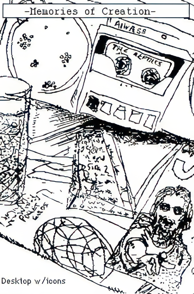 Desktop with icons and a casette tape