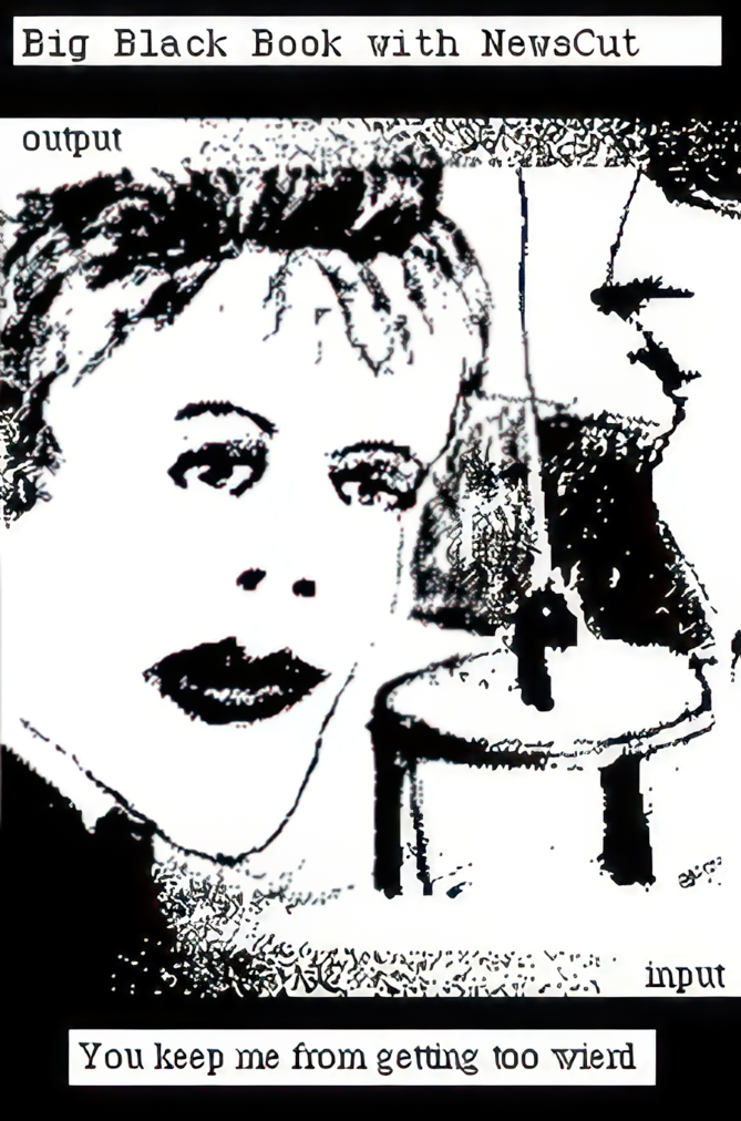 sketch fo a woman and a table. Caption: You keep me from getting too weird.